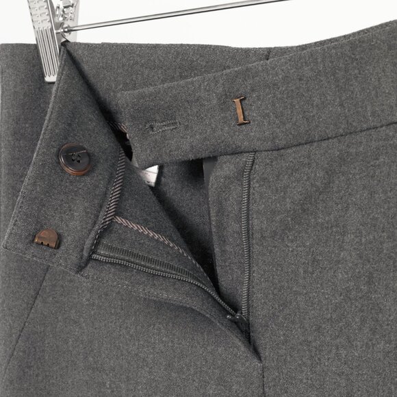 Brunello Cucinelli Grey Wool-Flannel Skinny Pants - Picture 7 of 11